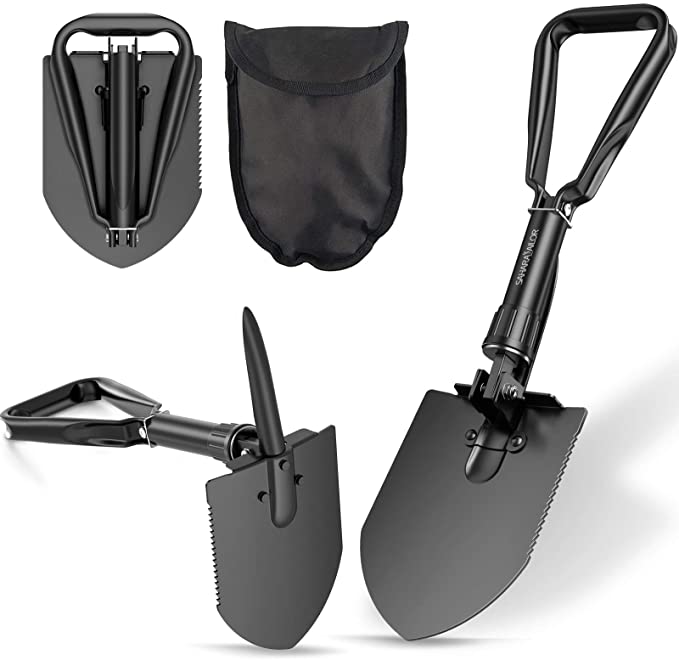 Sahara Sailor Axe, 24-in-1 Survival Gear Equipment High Carbon Steel  Camping Shovel with Hatchet and 4 Thicken Extent Handles, Storage Bag  Included